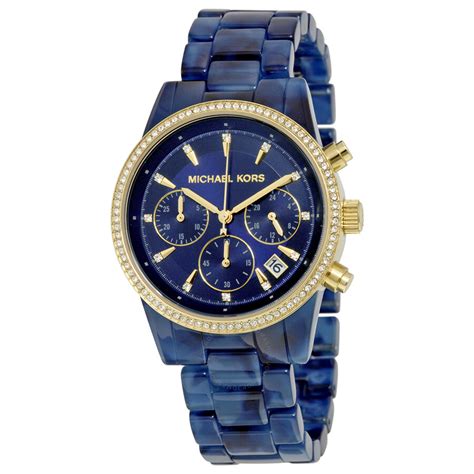 michael kors blue watch ladies|michael kors navy blue watch.